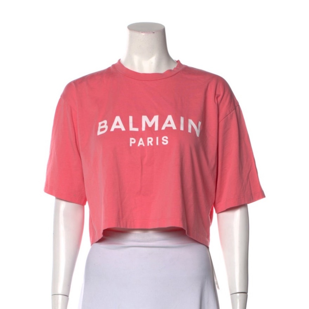 Balmain peach pink crop top